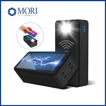 60000mAh Wireless Solar Power Bank Portable Phone Charger 4USB Outdoor Large Capacity External Battery for IPhone Xiaomi Samsung