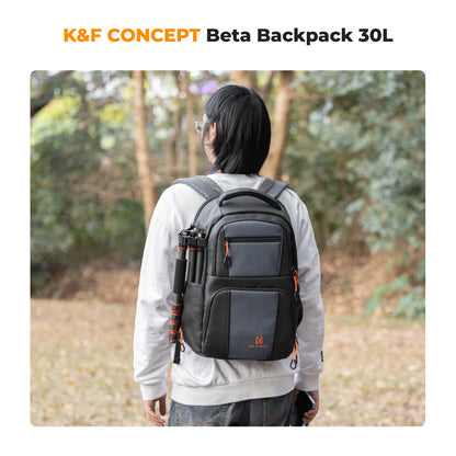 K&F Concept 30L Professional Camera Backpack High Capacity Outdoor Travel Bag Pouch with Rain Cover for Canon Nikon Sony Leica