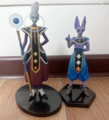 2PCS Dragon Ball Z Beerus Birusu Champa Whis Figure Super God of Destruction Pvc Figurine Collection Model Toys for Children Gif