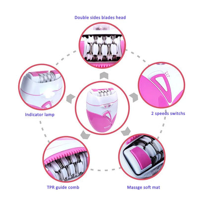 Portable Electric Women Shaver USB Charging Female Hair Remover Painless Roll Blades Razor Bikini Armpit Private  Lady Epilator