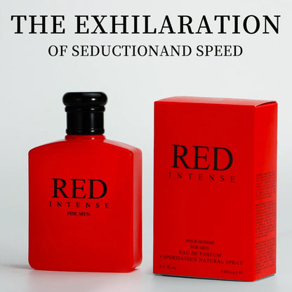 RED INTENSE Eau de Parfum Spray 2 Pcs 3.4 Ounce / 100 Ml  Multi-Layered Fragrance Aromatic Fragrance for Men Men's EDP Perfumes