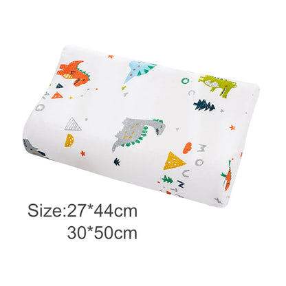 Soft Cotton Pillowcase Children's Latex Pillowcase Baby Cartoon Rubber Memory Pillow Cover Dinosaur Cushions Cover Home Decor