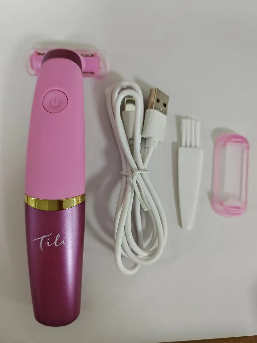 Portable USB rechargeable painless female shaver female leg and armpit hair shaver electric ladies shaving trimmer for women.