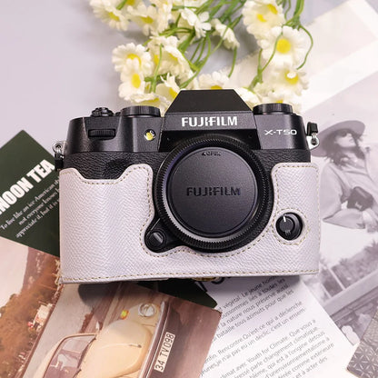 Suitable for Fuji X-T50 camera leather base micro single retro simple protective base leather cover wrist strap accessories