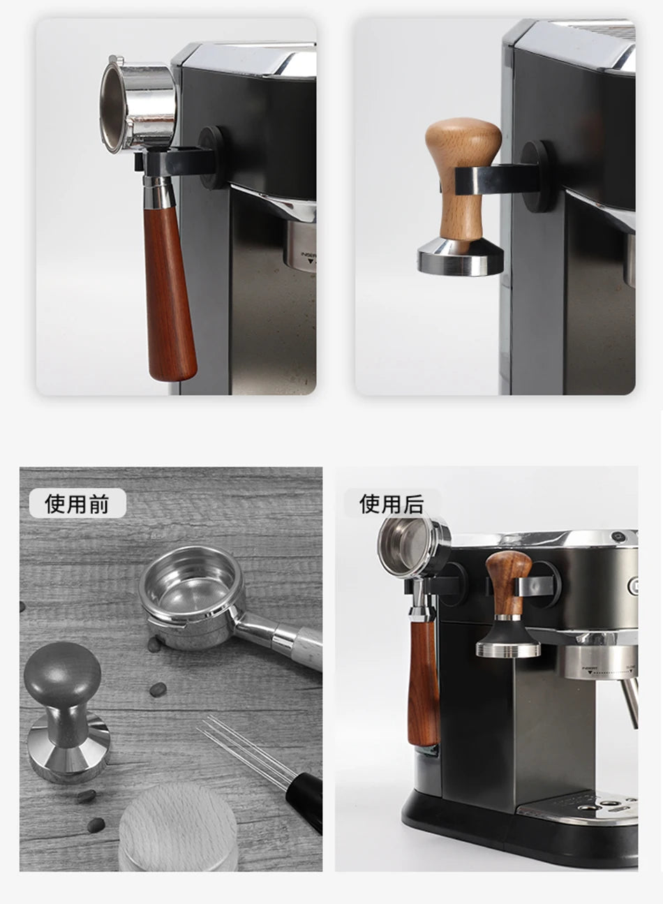 Coffee Portafilter Wall Rack Magnetic Espresso Coffee Filter Holder 51MM/53MM/58MM Tamper Wall Mounted Rack Coffee Tools