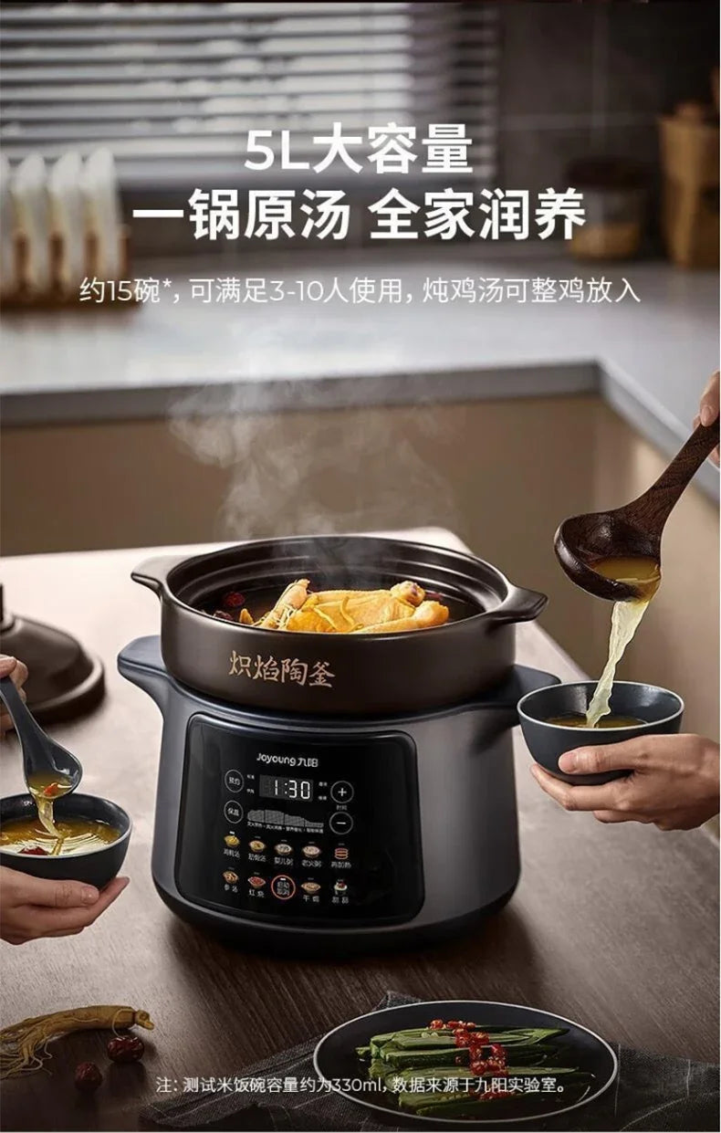 220V Joyoung  5L Ceramic Electric Stewing Soup Pot with Multiple Functions for Convenient Home Cooking