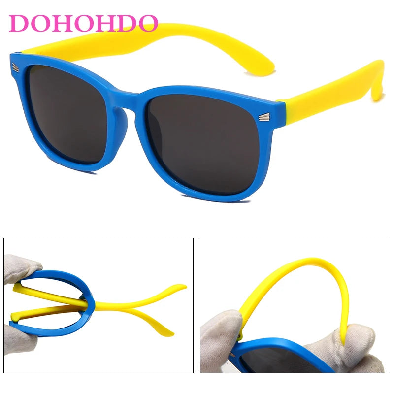 Retro Children Polarized Sunglasses TR90 Flexible Kids Sunglasses For Boys Girls Baby Gift Outdoors Goggle Shades Eyewear UV400