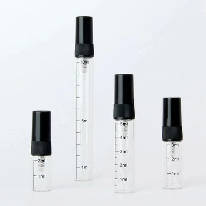 50/100pcs 2/3/5/10ml Clear Scale Glass Bottle Portable Perfume Spray Bottles Travel Perfume Atomizer Cosmetic Container garrafa