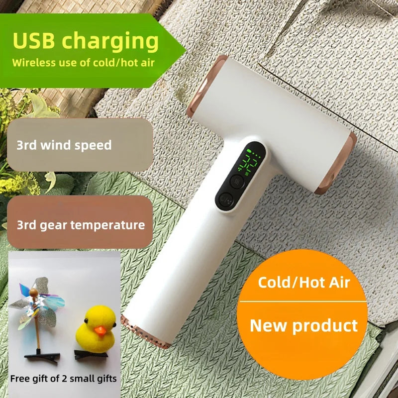 USB Charging Wireless Hair Dryer For Children/Dormitories/Travel With High Wind Power, Wireless Can Use Cold/Hot Air Hair Dryer