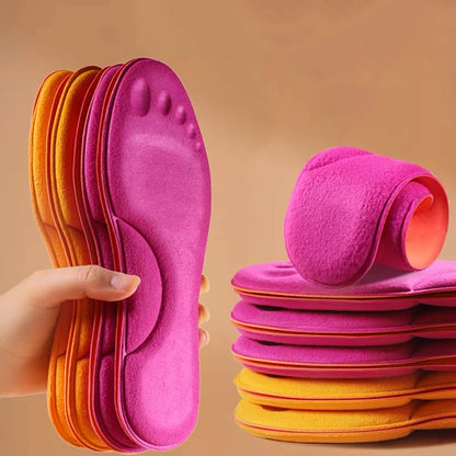 Thermal Plush Warm Insoles Women Men Winter Self Heating Massage Shoe Pads Sports Memory Foam Foot Care Inserts Padding