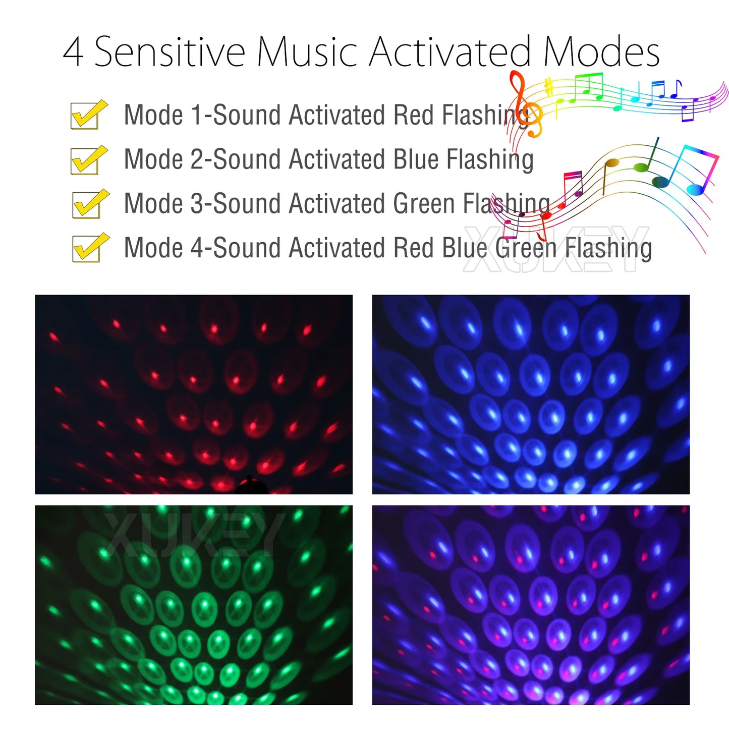 1 Pack Car Roof Interior Night Lights 9 Functional Modes Adjustable Romantic Atmosphere Ambient USB Star Projector Strobe Light