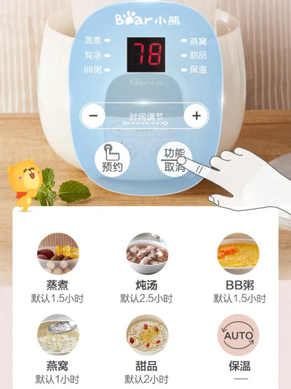 Baby Porridge Pot Stewpan Electric Stew Ceramic Cooker Cooking Purple Sand Stewing Appliances Kitchen Home Cuisin Bowl Pan Slow