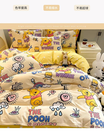 Disney Mickey Minnie Lotso Bedding Set Duvet Cover Bed Sheet Pillowcase Bedsheet Double Single King Queen Twin Size Home Textile