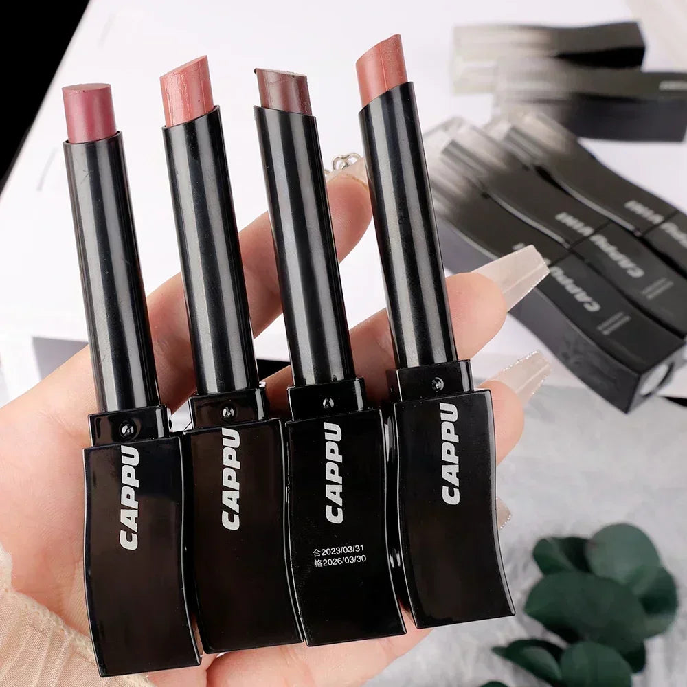 Water Mirror Lipstick Lasting Non-stick Cup Moisturizing Crystal Black Tube Lip Tint Brown Solid Lipgloss Lips Makeup Cosmetics