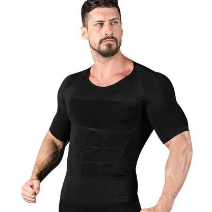 Men Slimming Shapewear Body Shaper Modeling TShirt Slim Vest Fat Burning Belly Abdomen Compression Chest Tummy Corset T-Shirts