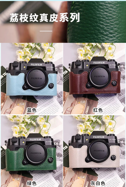 Suitable for Fuji X-T50 camera leather base micro single retro simple protective base leather cover wrist strap accessories