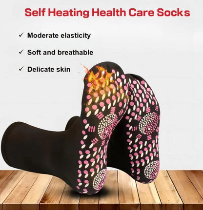 1/5PAIRS Tourmaline Slimming Health Sock Elastic Thermal Self-Heating Sock Health Care Socks Short Sock Magnetic Therapy Sox