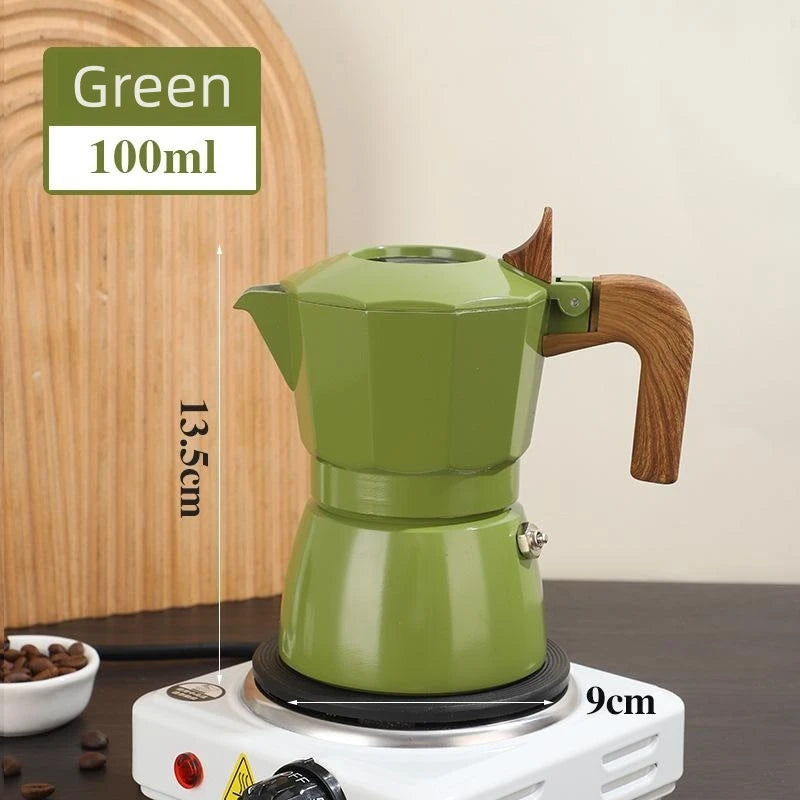 Double-valve Moka Pot Hand-brew Italian High-temperature Extraction Efficient Safe Household Espresso Outdoor Coffee Appliance