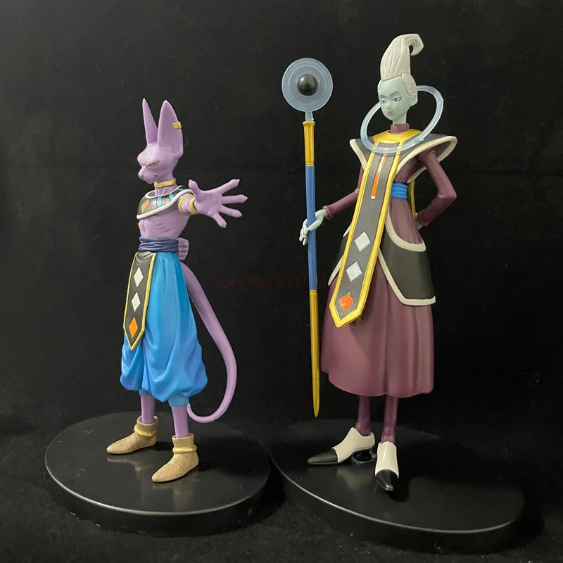 2PCS Dragon Ball Z Beerus Birusu Champa Whis Figure Super God of Destruction Pvc Figurine Collection Model Toys for Children Gif