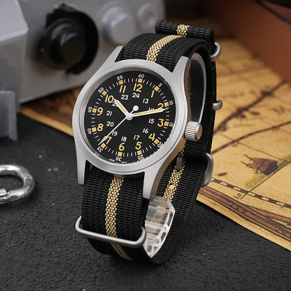 Militado ML05 38mm Men Watch VH31 Quartz Military Watches Domed Sapphire AR Coating 100m Waterproof Stainless Steel Wristwatch