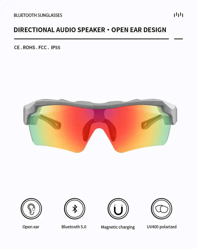 K08 Smart Audio Glasses Polarized Lenses Anti-Blue Light Lenses Cycling Bluetooth Glasses Headphones