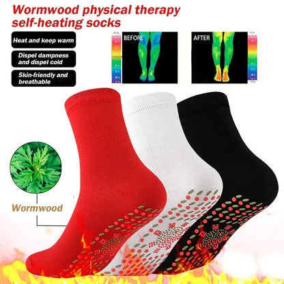 1/5PAIRS Tourmaline Slimming Health Sock Elastic Thermal Self-Heating Sock Health Care Socks Short Sock Magnetic Therapy Sox