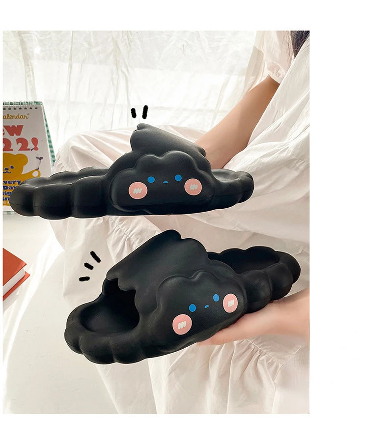 shoes for women slippers flip flops slides sandals Summer Beach Cloud Thick house cartoon cute anti-skid indoor Non Slip Soft