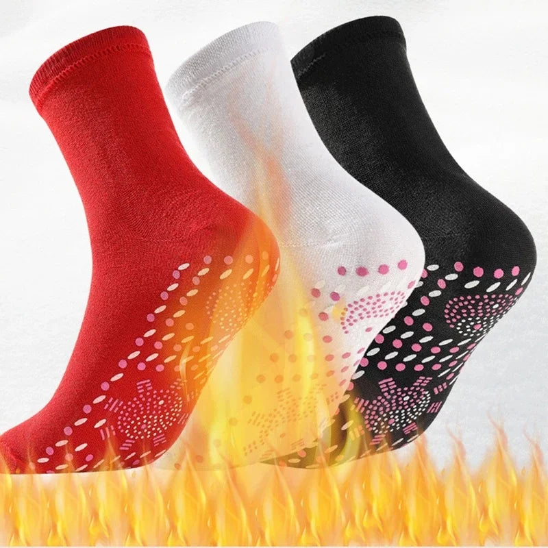 1/5PAIRS Tourmaline Slimming Health Sock Elastic Thermal Self-Heating Sock Health Care Socks Short Sock Magnetic Therapy Sox