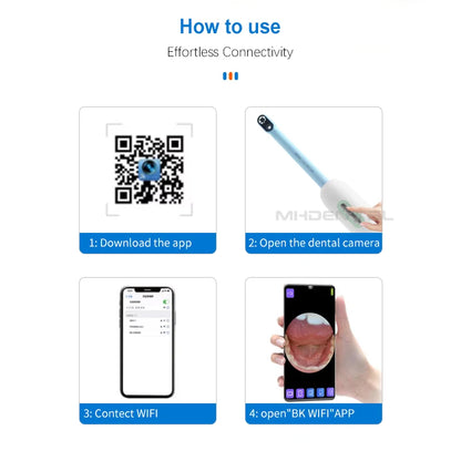 Wireless WiFi Dental Intraoral Camera 2 Million Pixel 7 Lens HD Tooth Endoscope Inspection Camera Free Software Installation