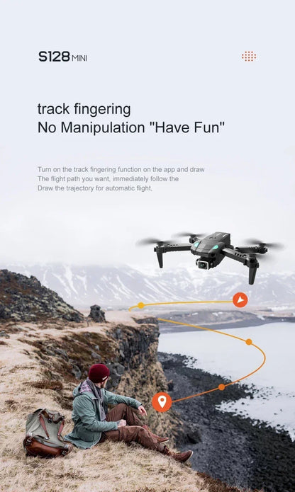 New S128 Mini Drone 4K Professional HD Camera switching Three Obstacle Avoidance Air Pressure Fixed Height Foldable Quadcopter