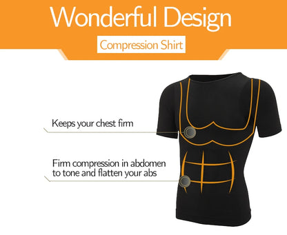 Men Weight Loss Shapewear T-Shirt Body Shaper Slimming Compression Shirts Gynecomastia Undershirt Waist Trainer Muscle Tank Tops