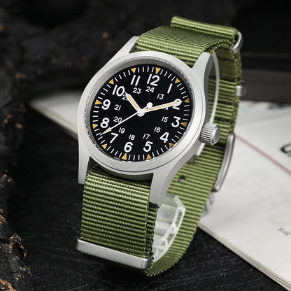 Militado ML05 Vintage Quartz Watch AR Sapphire Crystal Luminous VH31 Movement Watches 38mm Stainless Steel Men Wristwatch