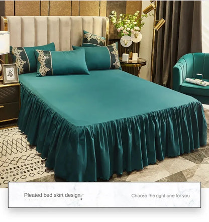 Lace edge bed skirt bed cover matte four piece set, 1.5m 1.8m European style thickened version