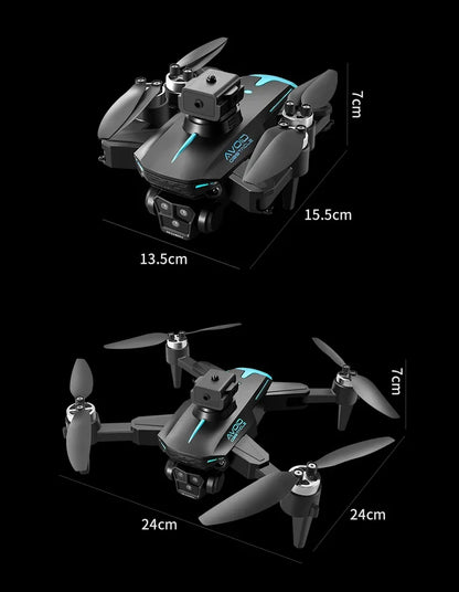 2024 New KY605S Screen Control Drone With Display Screen Obstacle AvoidanceThree Camera HD Aerial Photography Dron Toys Gift