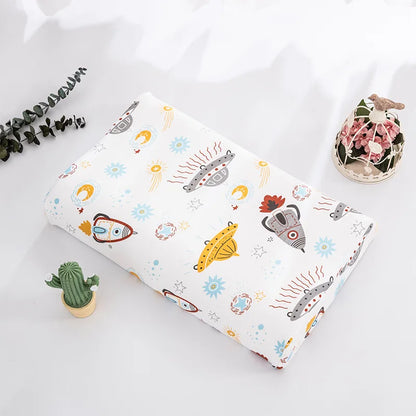 Soft Cotton Pillowcase Children's Latex Pillowcase Baby Cartoon Rubber Memory Pillow Cover Dinosaur Cushions Cover Home Decor