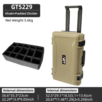 Waterproof Hard Case - Protective Roller Camera Case with Foam, Shock and Water Resistant, Padded Divider Available