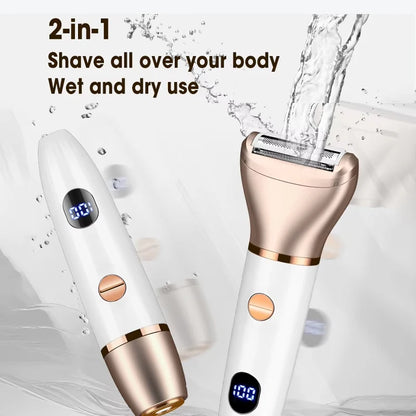 Electric Razors for Women 2 in 1 Bikini Trimmer Wet & Dry Use Electric Lady Shaver for  Private Area Easy to Clean Portable