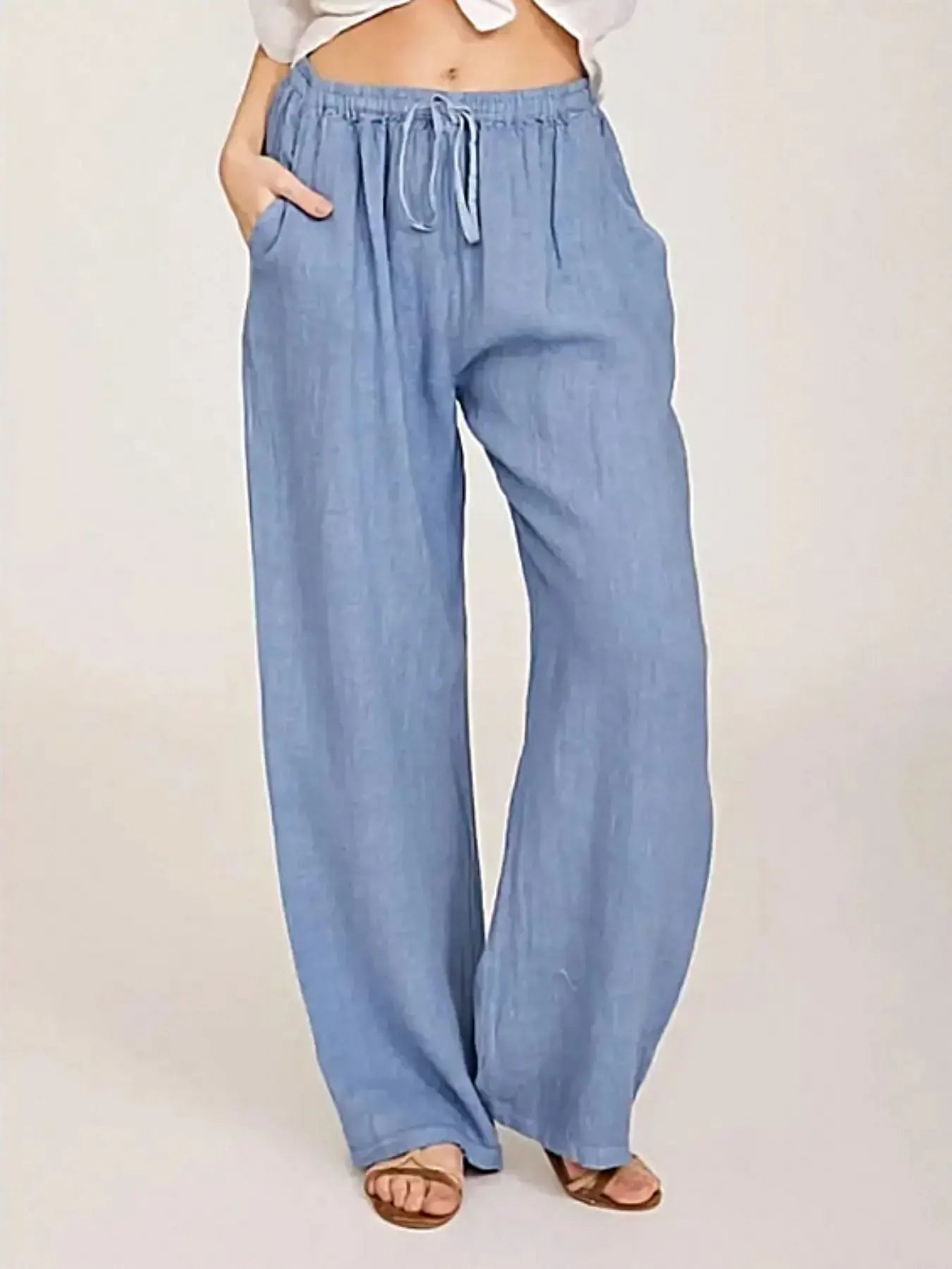 Women's Loose Linen Casual Wide Leg Long Pants That Can Be Worn in All Seasons for Women