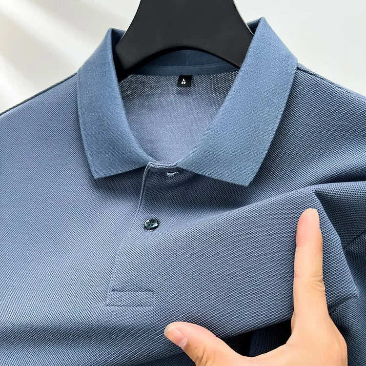 100% Cotton 2024 Summer Fashion Casual Short Sleeve Polo Shirt, Lapel Wear Solid Color Top,Tees,Men's T-shirt Golf