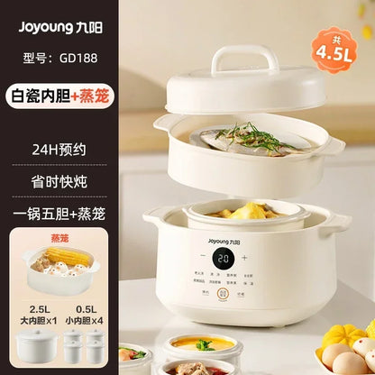 Electric stew pot, fully automatic，reservation function，water stew, household ceramic soup pot, small porridge cooking tool