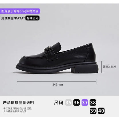 Spring Autumn Women's Shoes Female Genuine Leather Slip-on Loafers Ladies Office Work Thick Sole Shoe Ladies Casual Penny Loafer