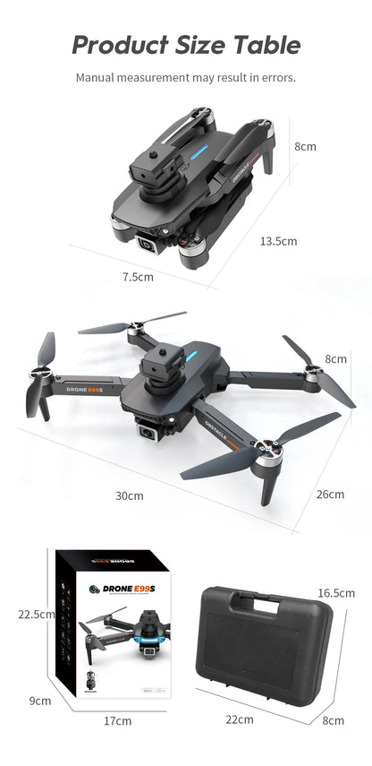 2024 New E88S Brushless Drone 8K HD Dual Camera Aerial Photography ObstacleA Voidance Flow Positioning Remote-Controlled Dron