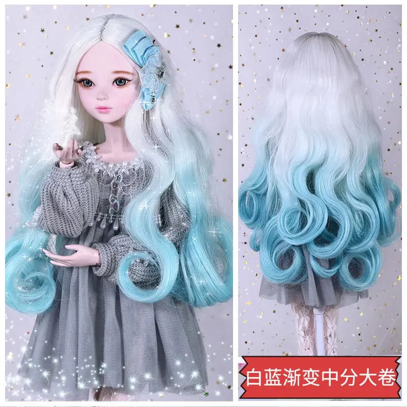 1/3 Bjd Wig 60cm BJD Dolls Handmade Wigs Curly Hair DIY Joints Doll Toys Fashion Wig  Fiber Dolls for Girls Barbie Accessories