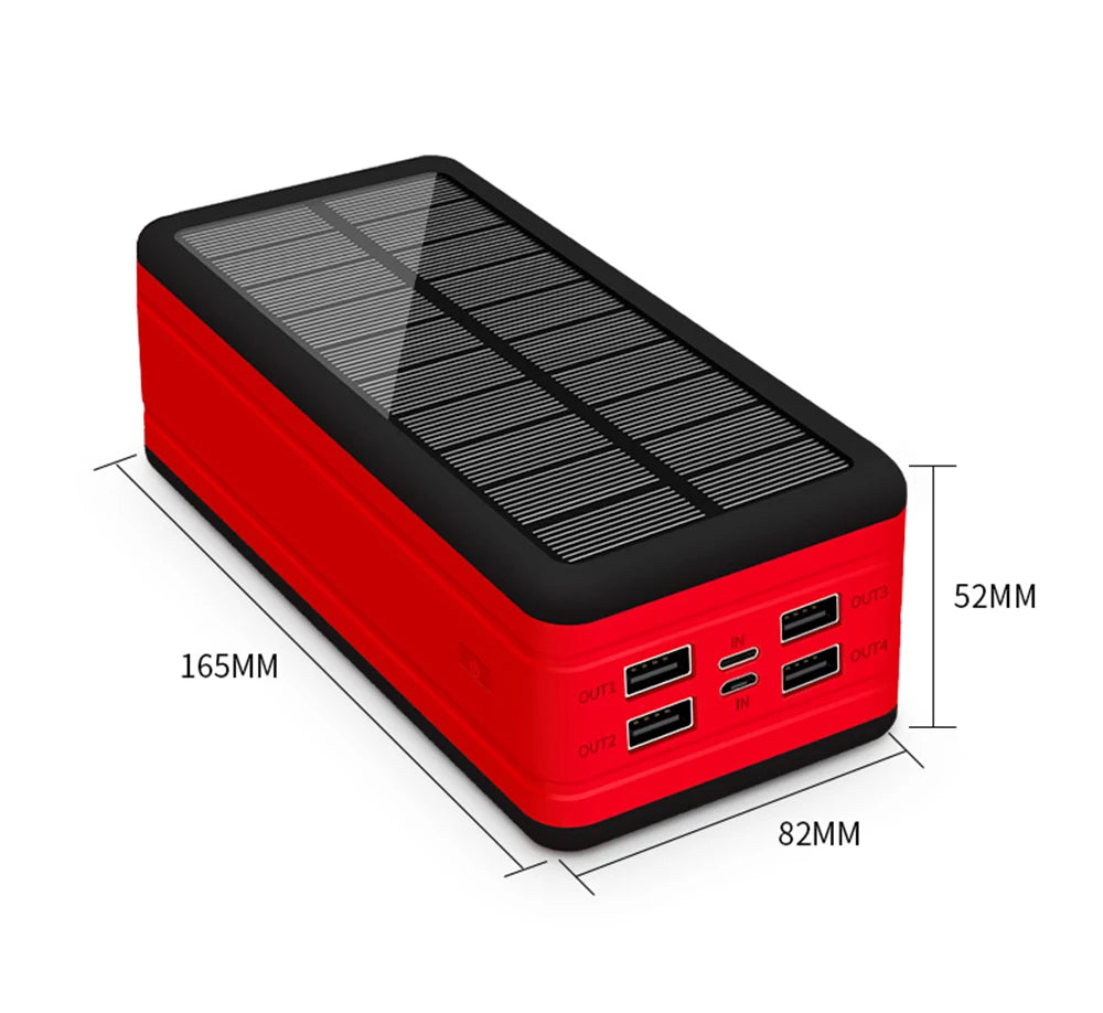 60000mAh Wireless Solar Power Bank Portable Phone Charger 4USB Outdoor Large Capacity External Battery for IPhone Xiaomi Samsung