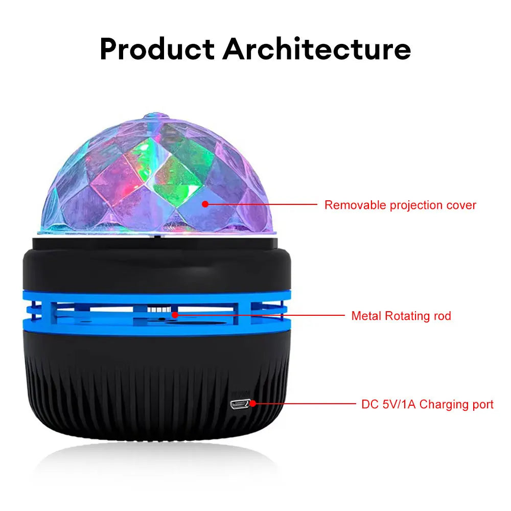 RGB Starry Sky Projector Lamp Rotating Magic Ball LED Night Light for Bedroom Decor Lamp RGB Moon Galaxy Projection Light