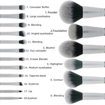 Sylyne Makeup Brush Set 18 Pieces Professional Make Up Brushes Kit