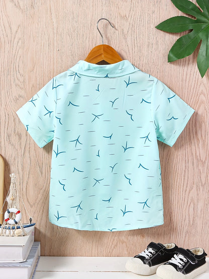 2024 Kids Clothes Boy Summer Shirt Beach and Palm Tree Theme Graphic 3D Print Shirt Casual Lightweight Short Sleeve Tee Shirt