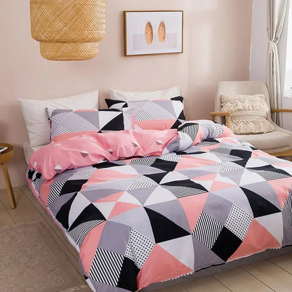 Geometric Print Queen Bedding Set Soft Comfortable King Size Duvet Cover Set Cheap Durable Single Double quilt cover  NO sheet