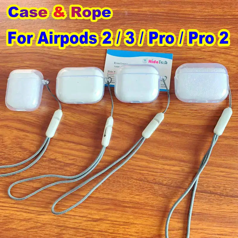 حافظة حبل لسماعات Airpods 2 3 Pro 2 2nd Pro2، غطاء مطاطي من مادة TPU، سماعات أذن لاسلكية، مجموعة حزام يد مضاد للضياع من النايلون