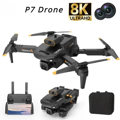 New Drone P7 HD Dual Camera for Anti Wind Aerial Photography Quadcopter Drones 360⁰ Obstacle Avoidance  RC Dron Toys